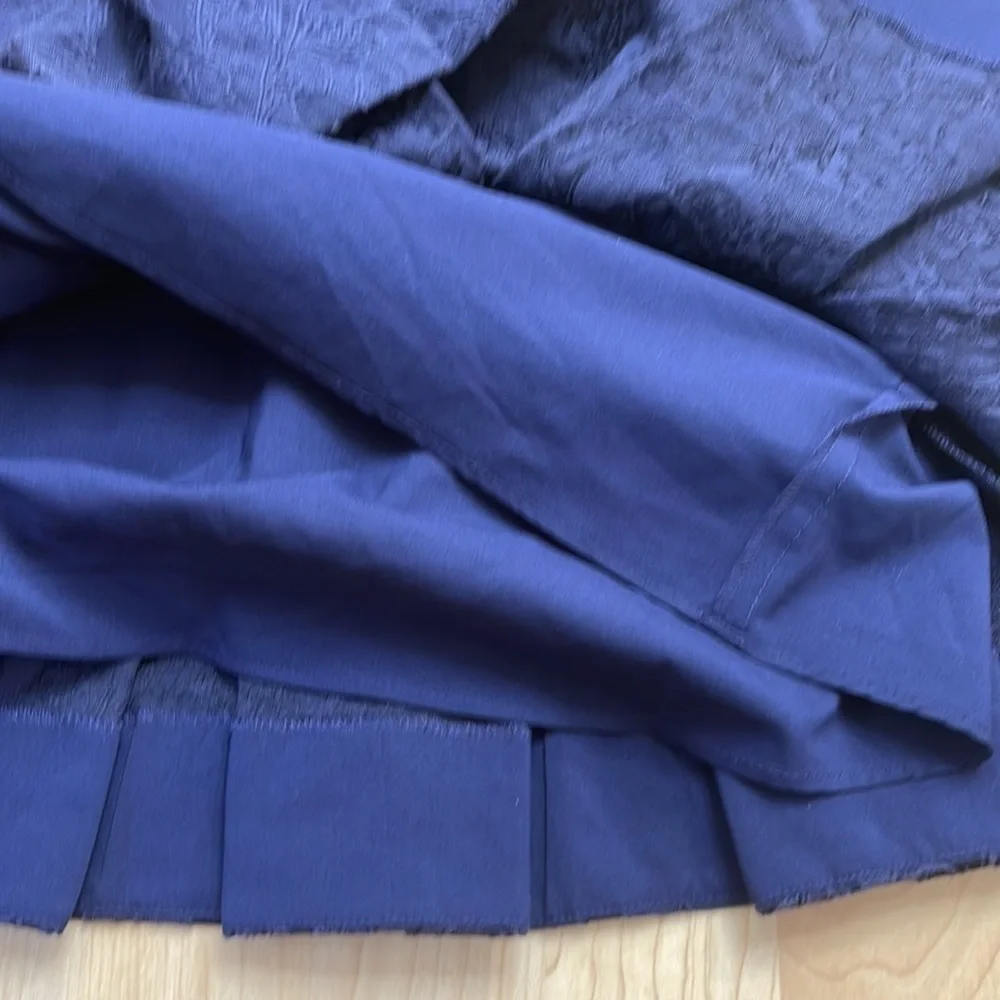 Rebecca Taylor Navy Jaquard Lined Mini Skirt